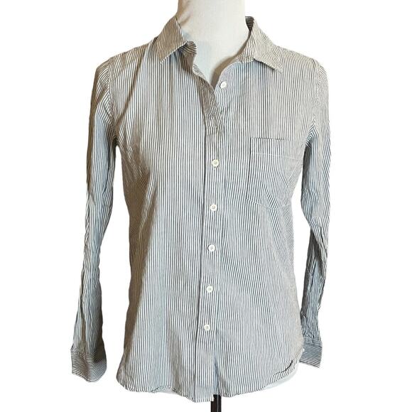 Thom Kelly Brynn Shirt •Women S• Striped Button Down Cotton Oxford - Picture 6 of 12